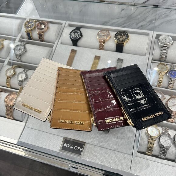 MICHAEL KORS JET SET TRAVEL MEDIUM CARD CASE 35F4GTVD2A OXBLOOD - Picture 2 of 6